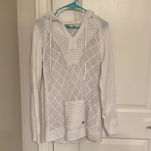 White knit sweater hoodie